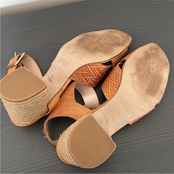 Marroqui Sanchez Chevron Weave Criss Cross Sandals Block Jute Heel Size 9.5 - Picture 8 of 15